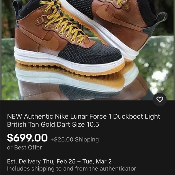 COLLECTABLE! Nike Lunar Force 1 Duckboot Metallic Gold - Picture 10 of 10